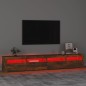 vidaXL Mobile Porta TV con Luci LED Rovere Fumo 240x35x40 cm vidaXL Mobile Porta TV con Luci LED Rovere Fumo 240x35x40 cm