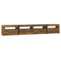 vidaXL Mobile Porta TV con Luci LED Rovere Fumo 240x35x40 cm vidaXL Mobile Porta TV con Luci LED Rovere Fumo 240x35x40 cm