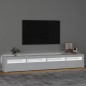 vidaXL Mobile Porta TV con Luci LED Bianco 240x35x40 cm vidaXL Mobile Porta TV con Luci LED Bianco 240x35x40 cm