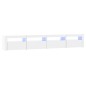 vidaXL Mobile Porta TV con Luci LED Bianco Lucido 240x35x40 cm