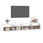 vidaXL Mobile Porta TV con Luci LED Bianco Lucido 240x35x40 cm