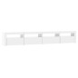 vidaXL Mobile Porta TV con Luci LED Bianco Lucido 240x35x40 cm