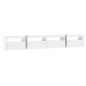 vidaXL Mobile Porta TV con Luci LED Bianco Lucido 240x35x40 cm