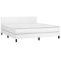 vidaXL Giroletto a Molle con Materasso Bianco 160x200 cm in Similpelle
