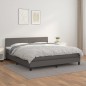 vidaXL Giroletto a Molle con Materasso Grigio 160x200 cm in Similpelle