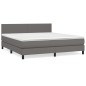 vidaXL Giroletto a Molle con Materasso Grigio 160x200 cm in Similpelle