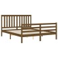 vidaXL Giroletto con Testiera Miele 160x200 cm Legno Massello vidaXL Giroletto con Testiera Miele 160x200 cm Legno Massello