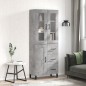 vidaXL Credenza Grigio Cemento 69,5x34x180 cm in Legno Multistrato vidaXL Credenza Grigio Cemento 69,5x34x180 cm in Legno Multistrato