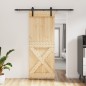 vidaXL Porta Scorrevole con Set Hardware 80x210 cm Legno Massello Pino vidaXL Porta Scorrevole con Set Hardware 80x210 cm Legno Massello Pino