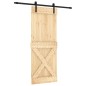 vidaXL Porta Scorrevole con Set Hardware 80x210 cm Legno Massello Pino vidaXL Porta Scorrevole con Set Hardware 80x210 cm Legno Massello Pino
