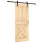 vidaXL Porta Scorrevole con Set Hardware 85x210 cm Legno Massello Pino