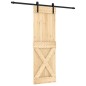 vidaXL Porta Scorrevole con Set Hardware 70x210 cm Legno Massello Pino vidaXL Porta Scorrevole con Set Hardware 70x210 cm Legno Massello Pino