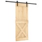 vidaXL Porta Scorrevole con Set Hardware 80x210 cm Legno Massello Pino vidaXL Porta Scorrevole con Set Hardware 80x210 cm Legno Massello Pino