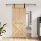 vidaXL Porta Scorrevole con Set Hardware 90x210 cm Legno Massello Pino