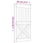 vidaXL Porta Scorrevole con Set Hardware 95x210 cm Legno Massello Pino