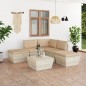 vidaXL Set Divani da Giardino su Pallet 6 pz con Cuscini Legno Abete vidaXL Set Divani da Giardino su Pallet 6 pz con Cuscini Legno Abete