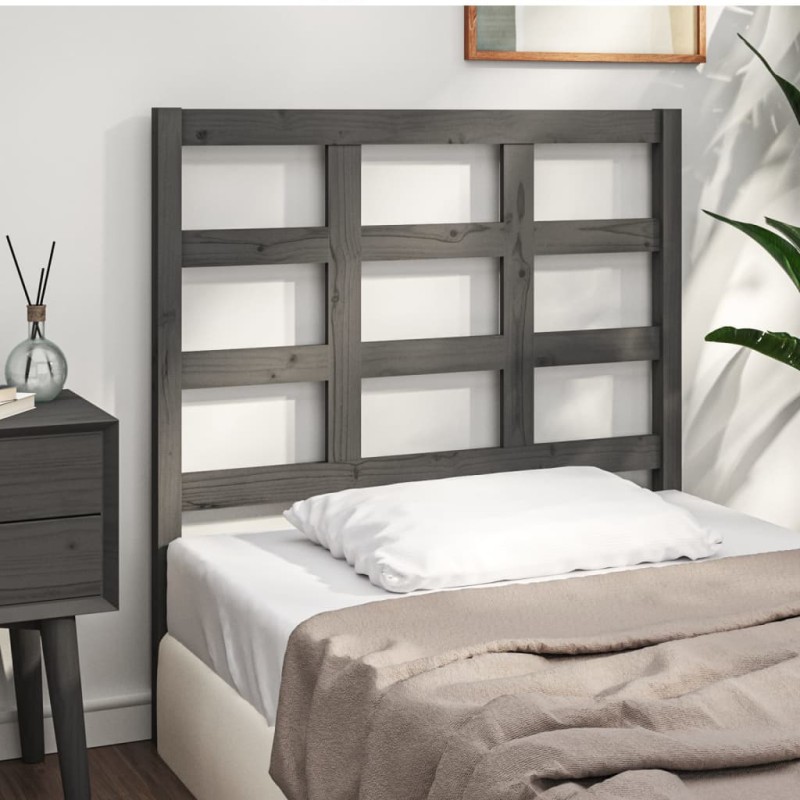 Testiera per Letto Grigia 95,5x4x100 cm Legno Massello di Pino Testiera per Letto Grigia 95,5x4x100 cm Legno Massello di Pino