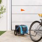 vidaXL Rimorchio da Bici per Cani Blu e Grigio Oxford e Ferro vidaXL Rimorchio da Bici per Cani Blu e Grigio Oxford e Ferro