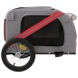 vidaXL Rimorchio da Bici per Cani Rosso e Grigio Oxford e Ferro vidaXL Rimorchio da Bici per Cani Rosso e Grigio Oxford e Ferro