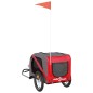 vidaXL Rimorchio da Bici per Cani Rosso e Grigio Oxford e Ferro vidaXL Rimorchio da Bici per Cani Rosso e Grigio Oxford e Ferro