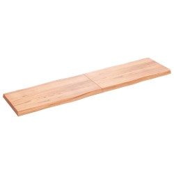 vidaXL Piano Tavolo Marrone Chiaro 200x50x6 cm in Rovere Non Trattato