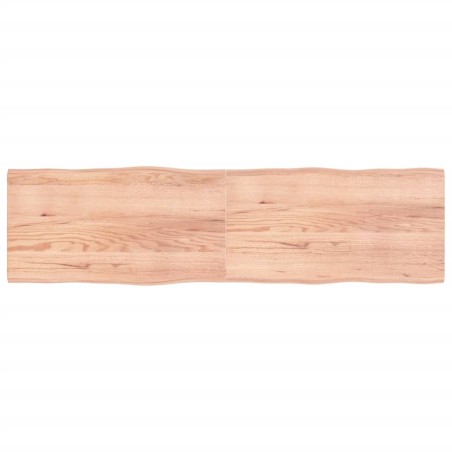 vidaXL Piano Tavolo Marrone Chiaro 220x60x4 cm in Rovere Non Trattato