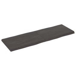 vidaXL Piano Tavolo Grigio Scuro 120x40x4 cm in Rovere Non Trattato
