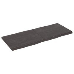 vidaXL Piano Tavolo Grigio Scuro 120x50x4 cm in Rovere Non Trattato