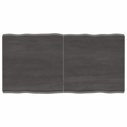 vidaXL Piano Tavolo Grigio Scuro 120x60x6 cm in Rovere Non Trattato