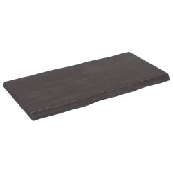 vidaXL Piano Tavolo Grigio Scuro 120x60x6 cm in Rovere Non Trattato