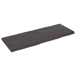 vidaXL Piano Tavolo Grigio Scuro 140x50x4 cm in Rovere Non Trattato