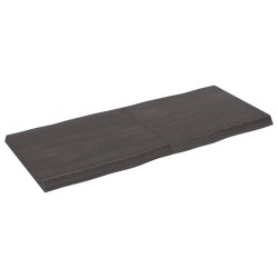 vidaXL Piano Tavolo Grigio Scuro 140x60x6 cm in Rovere Non Trattato