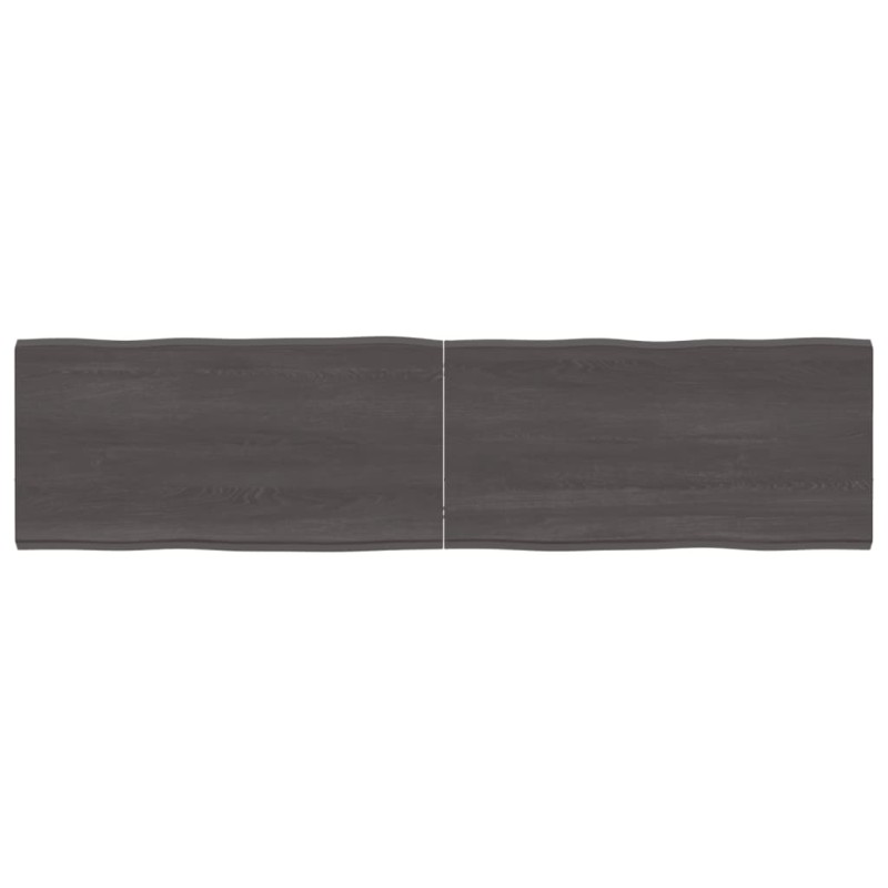 vidaXL Piano Tavolo Marrone Scuro 160x40x(2-4)cm Rovere Non Trattato