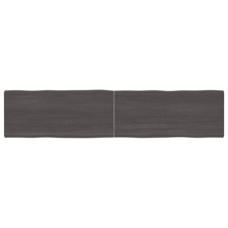 vidaXL Piano Tavolo Marrone Scuro 180x40x(2-4)cm Rovere Non Trattato vidaXL Piano Tavolo Marrone Scuro 180x40x(2-4)cm Rovere Non Trattato