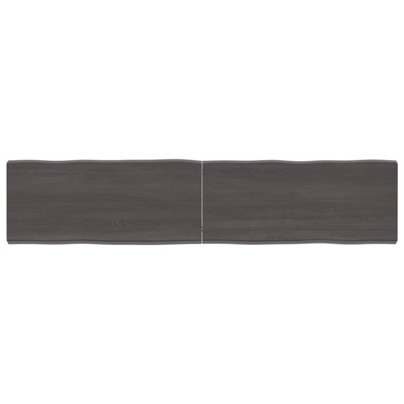 vidaXL Piano Tavolo Marrone Scuro 180x40x(2-6)cm Rovere Non Trattato vidaXL Piano Tavolo Marrone Scuro 180x40x(2-6)cm Rovere Non Trattato