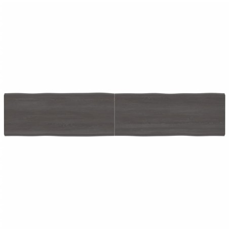 vidaXL Piano Tavolo Marrone Scuro 200x40x(2-4)cm Rovere Non Trattato