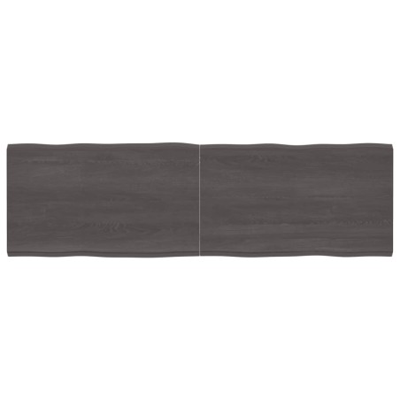 vidaXL Piano Tavolo Grigio Scuro 200x60x6 cm in Rovere Non Trattato