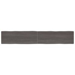 vidaXL Piano Tavolo Grigio Scuro 220x40x6 cm in Rovere Non Trattato