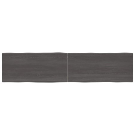 vidaXL Piano Tavolo Marrone Scuro 220x50x(2-4)cm Rovere Non Trattato