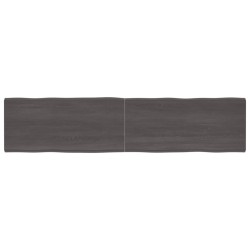 vidaXL Piano Tavolo Grigio Scuro 220x50x6 cm in Rovere Non Trattato