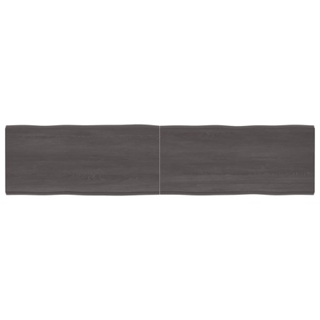 vidaXL Piano Tavolo Grigio Scuro 220x50x6 cm in Rovere Non Trattato