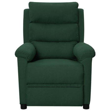 vidaXL Poltrona Massaggiante Verde Scuro in Tessuto