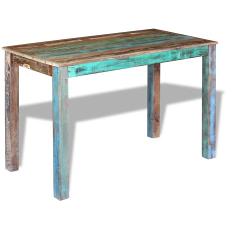 vidaXL Tavolo da Pranzo in Legno Massello Recuperato 115x60x76 cm
