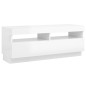 vidaXL Mobile Porta TV con Luci LED Bianco Lucido 100x35x40 cm