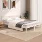 vidaXL Giroletto Legno Massello Pino 120x190cm Bianco 4FT Small Double