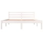 vidaXL Giroletto Legno Massello Pino 120x190cm Bianco 4FT Small Double