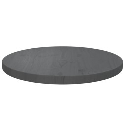 vidaXL Piano Tavolo Grigio Ø40x2,5 cm in Legno Massello di Pino