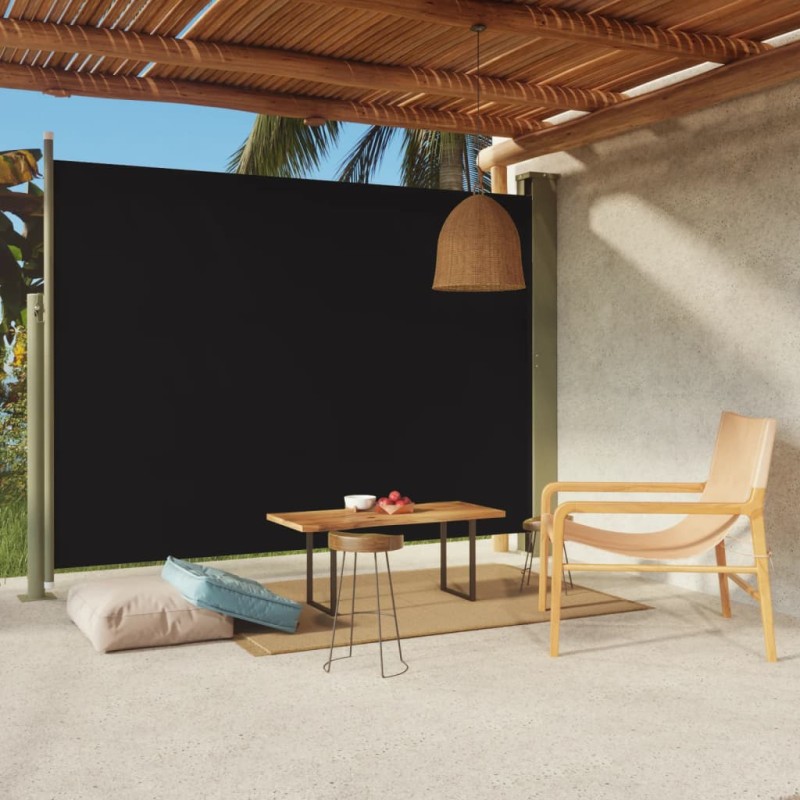 Tenda Laterale Retrattile per Patio 220x300 cm Nera