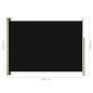Tenda Laterale Retrattile per Patio 220x300 cm Nera