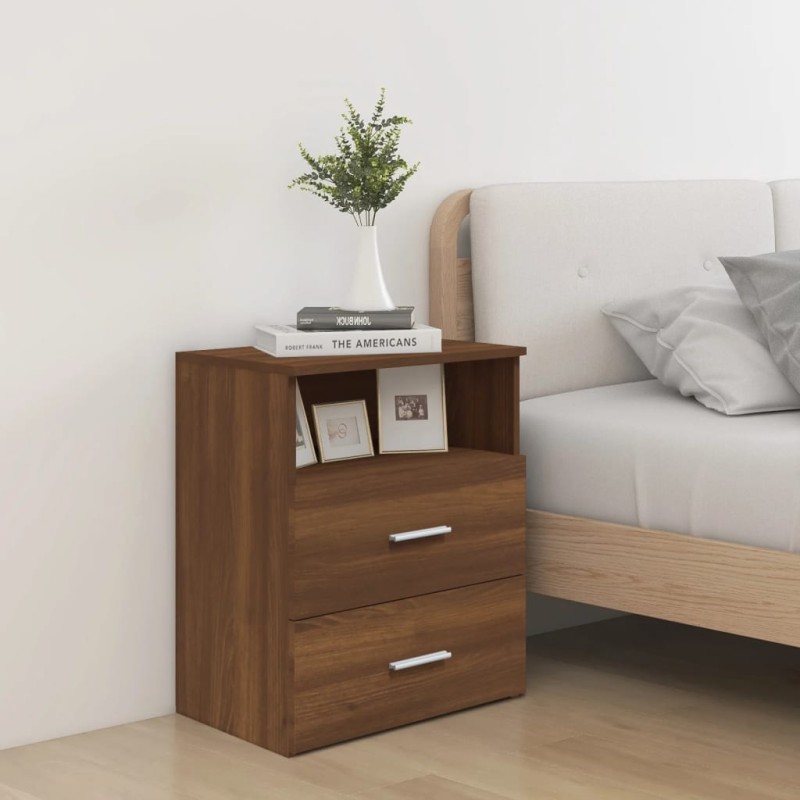 vidaXL Comodino Rovere Marrone 50x32x60 cm